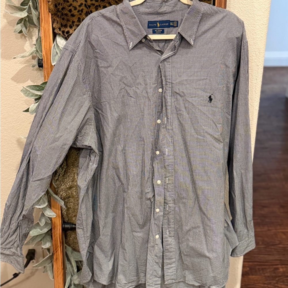 Ralph Lauren Men's Navy Micro-Check Button-Down Shirt